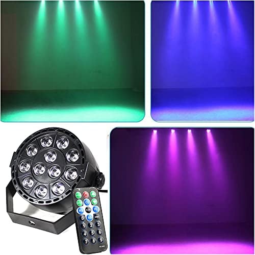 LED Par Strahler 12x3W Bühnenlicht Partylicht RGB Scheinwerfer mit Fernbedienung DMX 3 in 1 Par Licht for DJ Discolicht Hochzeit Partylicht