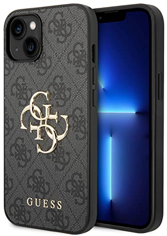 Guess Golden Logo kompatibel mit iPhone 14 Plus Hülle - Grau, GUHCP14M4GMGGR, schwarz