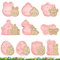 Shinybox Cortadores de Galletas de Pascua, 10 Piezas Moldes para Pastel de Pascua, Cortador de Galletas de Plástico 3D, Moldes Galletas para Niños, Cookie Cutter Deco de Pasteles de Galletas