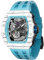 TSAR BOMBA Montre Homme Automatique Luxe Fibre Carbone - Mouvement Japonais - Verre Saphir - Étanche 50m - Ceinture Fluoroélastomère - Tonneau - Calendrier Lumineux