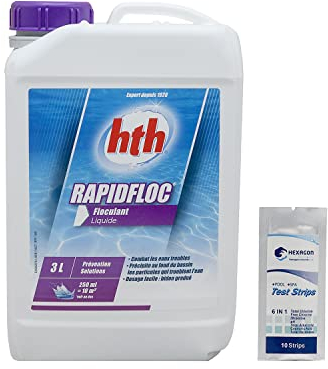 HTH RAPIDFLOC Liquide - 3L | Floculant Liquide + 10 Tests HPS OFFERTS 6 en 1