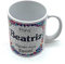 PLUS HOME Taza personalizada con nombre. Regalos personalizados con nombre y texto. Tazas con frases originales.BEATRIZ