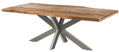 MASSIVMOEBEL24.DE Table à Manger Sheesham Natur sablé laqué Freeform | 260x100x77 cm (BxTxH)104kgModernedémontémassif