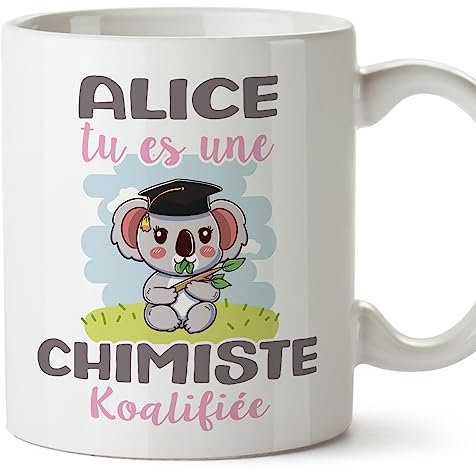Mugffins Tasses Personnalisables pour CHIMISTE femme - En Français - Cadeau Personalisé- Koalifies Personalisés - 11 oz / 330 ml