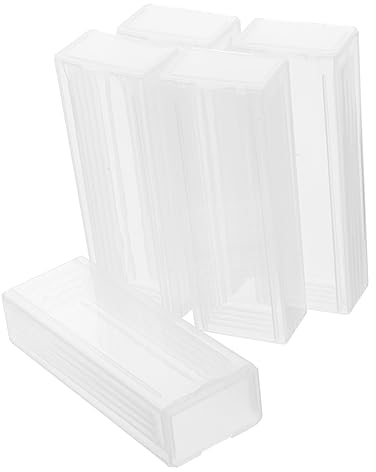 PLAFOPE Zubehör 5 Stück Box Taschen-Mikroskop-Koffer Objektträger Und Deckgläser Dia-Etui Diashow Glas-Objektträger-Slider Objektträger-Aufbewahrung Mikroskop-Zubehör Objektträger-Mailer