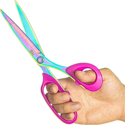 KING LION Rechtshänder Schere Erwachsene, Titan-Beschichtung geschmiedetem Edelstahl, Komfort Grip Schere, super-scharf, für Büro Home General Use Professional Crafting, 9,3 Zoll