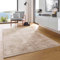 Skanidi Boho Teppich Kurzflor Vanessa Hand-Web-Teppich strapazierfähiger nachhaltiger Viskoseteppich Handarbeit edel glänzend Viskose fürs Wohnzimmer, Esszimmer und Schlafzimmer beige 080x150 cm