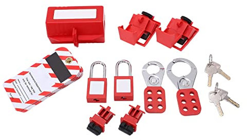 LABDIP Luftschalter Elektrischer Sperr-Tagout-Satz, temperaturbeständiger Leistungsschalter-Sperr-Satz Loto? Massives Messing for die Industrie und Chemie Automatic Switch