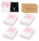 4 Stück Schmuck Geschenkbox 9× 7× 3cm Geschenkschachtel mit Karten, Schmuckschachtel für Ohrringe Armbänder Halskette(Rosa Schleife)