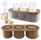 WUJUN Ice Cube Tray for 30-40 Oz Tumbler Cup, Silicone Ice Cube Molds with Lid and Bin for Chilling Cocktails, Whiskey, Drinks, Coffee, Easy Fill and Release Ice Make (Brown, 40 oz)
