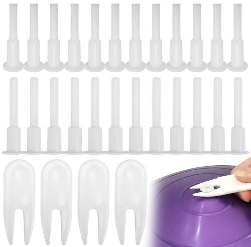 24 Pcs Yoga Ball Plug, Yoga Ball Air Stopper Air Plug, Air Stopper Plug Valve Nozzles Pin, Exercise Ball Plug Replacement Kit, Yoga Ball Plug Exercise Ball Plug With 4 Piece Removal Devices