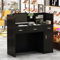 DAWNSPACES Rezeptionstheke,Empfangstheke für Büro,Empfangstheke,schwarz, mit 1 Tür+3 Schubladen,Begrüßungstheke,abschließbar,MDF,für Einkaufszentren,Hotel,120x110x46,5 cm