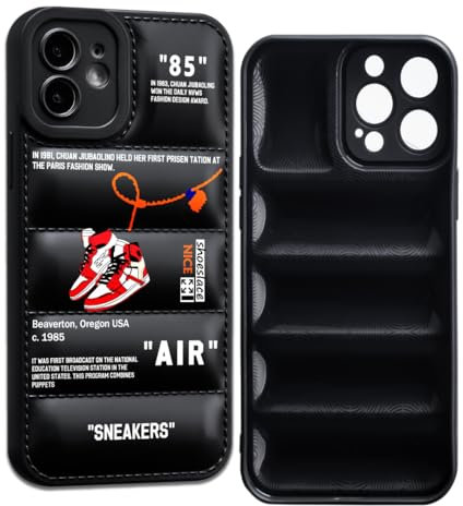 CHBSHENG Cool Phone Case for iPhone 12 Case for Boys Men Street Design Aesthetic Shockproof Basketball Sneaker Sports Designer Cases Compatible with iPhone 12 Black