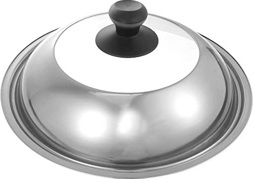 Coperchio universale in acciaio inox per padelle, coperchio visibile, coperchio per pentole e pentole in vetro, 36 cm