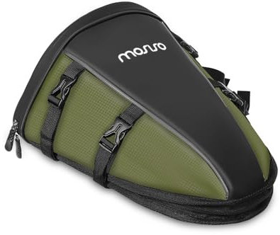 MOSISO Motorrad Hecktasche Multifunktionale wasserdichte Polyester Aufbewahrung Satteltasche, 10L Outdoor Sport Motorrad Rücksitz Leichter Tankrucksack Werkzeug Tragetasche mit Schultergurt,Armeegrün