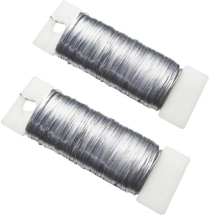 35m Florist Wire for Wreath Making Christmas Wreath Wire Floristry Wires 22 Gauge Garden or Craft Binding Flower Xmas DIY Flower Arrangement Crafting Binding (silver 2p)
