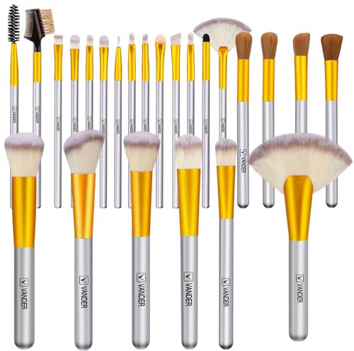 VANDER Pinselset Makeup,24-Teiliges Set Professionelle Premium Synthetik für Pudercreme Puderpinsel Lidschatten Concealer Eyeshadow Blush Schminkpinsel Set