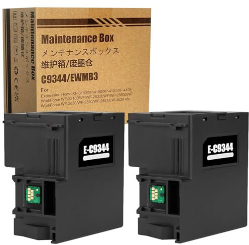 LAIPENG C9344 Tinte Wartungsbox C12C934461 Kompatibel für Epson XP-2100 XP-3100 XP-4100 XP-2105 XP-3105 XP-4105 WF-2810 WF-2830 WF-2850 WF-2835 Drucker (2er-Pack)