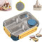Escentio Lunch Box, Bento Box Adult Nestable Umami Space Saving, Bento Box Umami, Stainless Steel Bento Lunch Box, With Fork Spoon Sauce Box (Yellow-B)