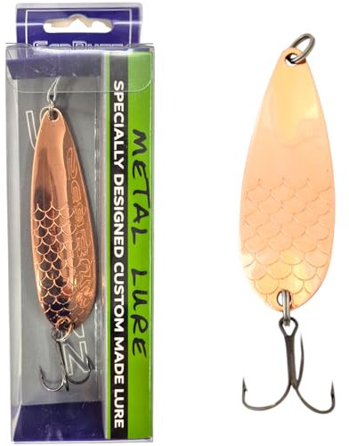 SEABUZZ Asymmetrisch Blinker 23,5g/8,5cm - Hecht Barsch Zander Angelköder - Drillingshaken Köder - Metalllöffel Harte Köder - Spinner Angeln Sport Set - Angel Spoon - Hechtköder – Barschköder (CU)