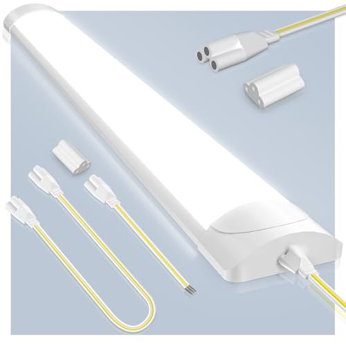 Bellanny 30W LED Batten Light 6500K Daylight, 3ft 90cm Linkable LED Garage Lighting, 3000LM Super Bright LED Fluorescent Lights with Splicing Heads & Splicing Cables for Garage Workshop Office