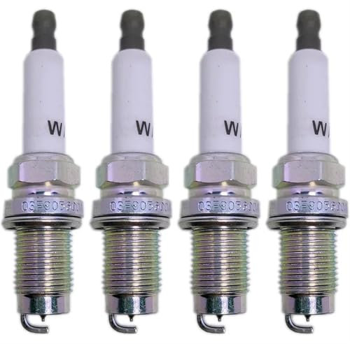 QKFTCSDW Kfz-Ersatz 4 Stück Iridium-Zündkerze 03F905600A, kompatibel mit Audi A1 A3 Seat Altea Ibiza Leon Skoda Fabia Octavia Rapid VW Golf Polo IZFR6P7 97153