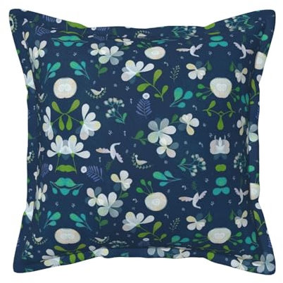 HFDERW Funda de cojín de piel con hierba y paloma, cosida a mano, funda de almohada decorativa para sofá, cama