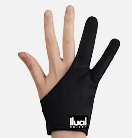 ILUAL GUANTE DIGITAL, ARTIST GLOVE, PARA PANTALLAS TÁCTILES, TABLETS, IPAD O PARA USO EN ILUSTRACCIÓN Y DIBUJO TRADICIONAL, DISMINUYE LA FRICCIÓN ENTRE LA PALMA Y LA SUPERFICIE DE DIBUJO (TALLA S)