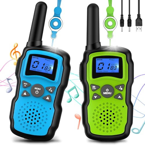 Wishouse Walkie Talkie Kinder 2er Set, Weihnachten Geburtstagsgeschenk für Mädchen Junge ab 4 5 6 7 8 9 10 Jahre,Funkgeräte Erwachsene Große Reichweite Usb Aufladbar mit Akku,Outdoor Camping Spielzeug