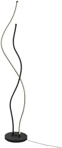 Dettchan Schwarz Spirale Stehlampe, Spiralförmige Lampe LED-Stehlampe, für Schlafzimmer Büro 130cm