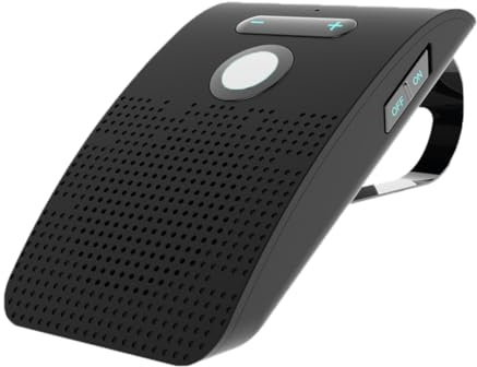 Uxsjakjsd Noise Cancelling Bluetooth 4.2 Car Kit with Sun Visor Clip, 2W HiFi Speaker & MP3 Music Wireless Audio Receiver