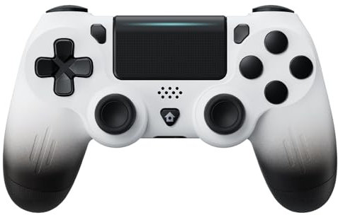 Générique Manette sans Fil pour PS4, Manette Wireless Pro Controller Blanc avec Batterie Rechargeable 600mAh, Prise Audio 3,5 mm, 6 Axes et Dual Vibration, Compatible avec PS4/ Slim/Pro et PC Windows