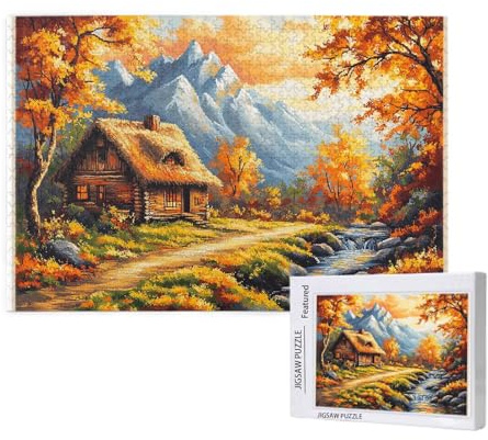 Puzzle 5000 Teile Herbst Holzpuzzle Erwachsene mit Geschenkbox als Geschenke für Frauen,Panorama Puzzle Dschungel Klassische Jigsaw Puzzles,Geschicklichkeitsspiel für Familie,105x156 cm,p363t