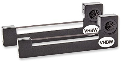 vhbw 2x Farbband Schriftband kompatibel mit Radio Shack PC 1, RS 80, PC 2, TRS 80 Pocket Comp Nadeldrucker, Bondrucker - Schwarz