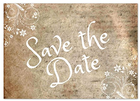 10 x Save the Date Karten mit Umschlag/Vintage mit Text/Hochzeit/Liebe/Heirat/Einladung/Verkündung