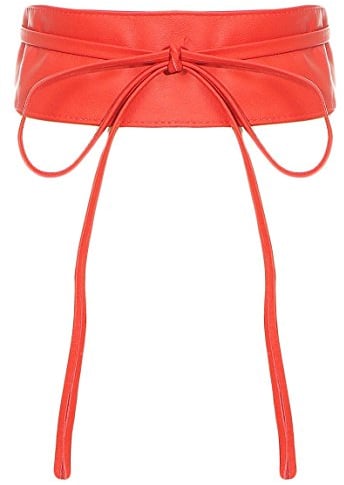 malito – Damen Taillengürtel aus 100% weichem Echtleder – Onesize Bindegürtel mit verstellbarem Taillenband – breiter Wickelgürtel mit Schleife – Hüftgürtel G100 (Rot)