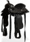 vidaXL Westernsattel Halfter Brustblatt Echtleder 13 Schwarz Pferd Sattel Set