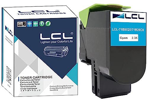 LCL Kompatibel Tonerkartusche 71B0020 71B20C0 CS317dn CX317dn CS417dn CX417de CS517de CX517de (1 Cyan) Ersatz für Lexmark CS317 CS317dn CX317 CX317dn CS417 CS417dn CX417 CX417de CS517 CS517de CX517