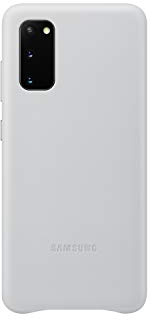 Samsung Leather Smartphone Cover EF-VG980 für Galaxy S20 | S20 5G Handy-Hülle, echtes Leder, Schutz Case, stoßfest, premium, hellgrau