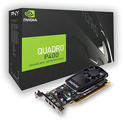 PNY Quadro P400 DVI Professional Graphic Card 2GB GDDR5 PCI Express 3.0 x16, Single Slot, 3x Mini-DisplayPort, 5K Support, Ultra-quiet active fan