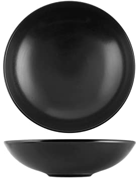 6 assiettes en grès denver fond noir cm20