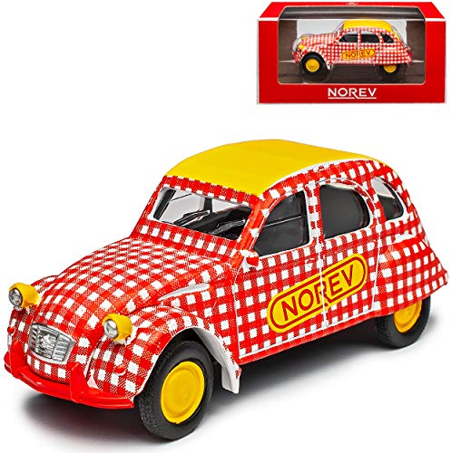 Citroen 2cv 6 Special Rot Gelb Weiss 1949-1990 1/64 Norev Modell Auto