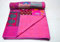 Kantha Baby Balnket Patchwork-Vintage-Überwurf, Kinderdecke, 127 x 178 cm, ultraweich und gemütlich, schwere Decke, gesteppte Babydecke (Pink)