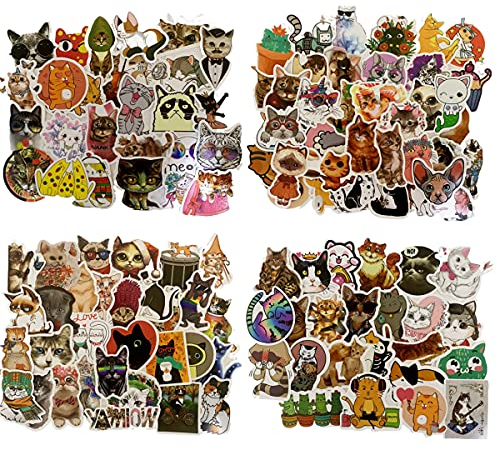 Kawaii-Katzen-Aufkleber, Cartoon-Aufkleber für Laptop, Handy, Wasserflasche, Scrapbook, Gepäck, Skateboard, Gitarre, Tieraufkleber, 130 Stück