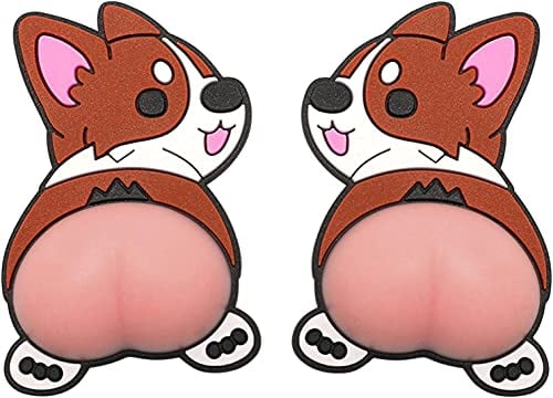 2pcs Car&Mobile Anti-Collision Stickers Cute Cartoon Animal Car Door Bumper Protector Sticker 3D Silicone Butt Car Anti-Scratch Funny Soft Sticker Car Body Decoration Accessories for Women Men