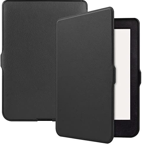 SATURCASE Coque pour Kobo Nia 6.0 2020, PU Cuir Silicone Flip Folio Ultra Mince Légère Housse de Protection avec Fonction de Veille/Réveil Automatique (Noir)