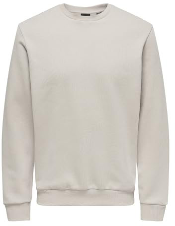 ONLY & SONS Herren Sweatshirt ONSCERES XS S M L XL XXL Schwarz Grau Blau, Größe:XXL, Farbe:Silver Lining 22018683