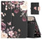 MoKo Case Fits All-New Amazon Kindle Fire HD 8 & 8 Plus Tablet (12th Generation/10th Generation, 2024/2022/2020 Release) 8, Slim Folding Stand Cover with Auto Wake/Sleep, Purple Flowers on Black