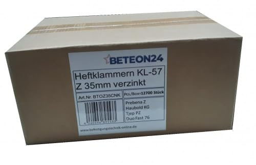 Heftklammern Z 35 CNKHA 35mm verzinkt passend für Prebena Z Haubold KG 725 KL-57 (1Box=12,7 Mille)