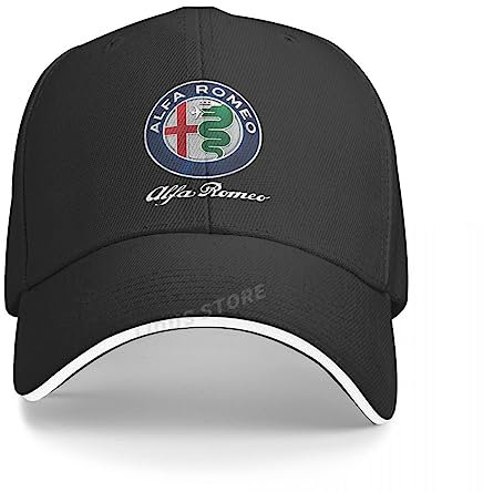 Baseball Cap Herren Snapback Cap für Herren Damen Unisex für Alfa Romeo Giulia Stelvio Giulietta GT 156 Baseball Caps für Herren Autofans Hüte,A
